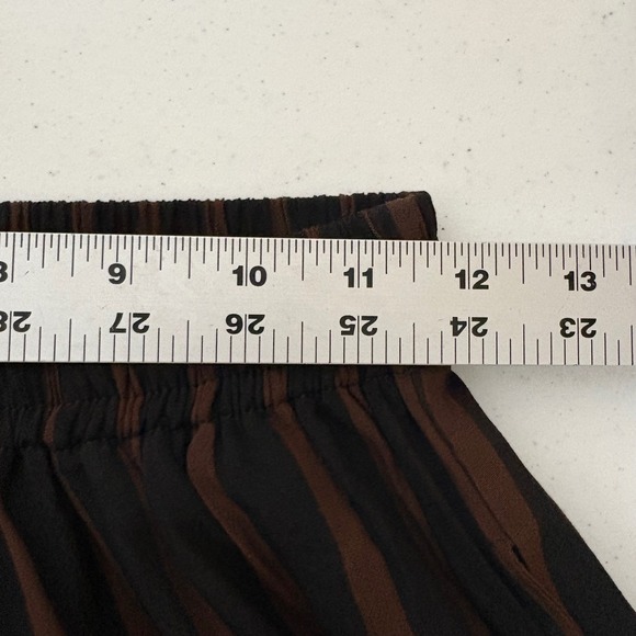 Faithfull the Brand Havana Striped Wide Leg Palazzo Pants Size S Espresso Black - Picture 3 of 10